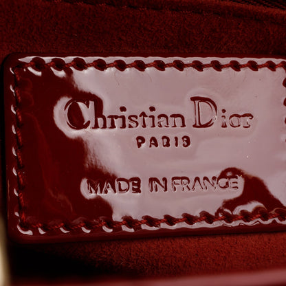 Christian Dior 2022 Red Patent Cannage Leather Small Lady Dior