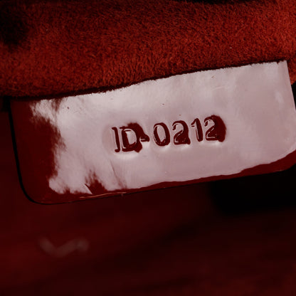 Christian Dior 2022 Red Patent Cannage Leather Small Lady Dior