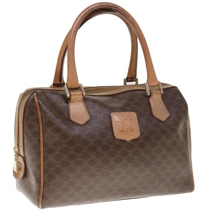 Luxury CELINE Macadam Canvas Boston Bag PVC Brown  65901