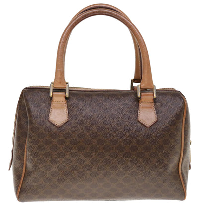 Luxury CELINE Macadam Canvas Boston Bag PVC Brown  65901