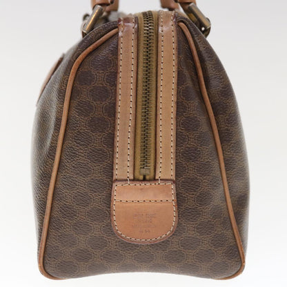 Luxury CELINE Macadam Canvas Boston Bag PVC Brown  65901