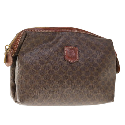 Luxury CELINE Macadam Canvas Pouch PVC Leather Brown  65907