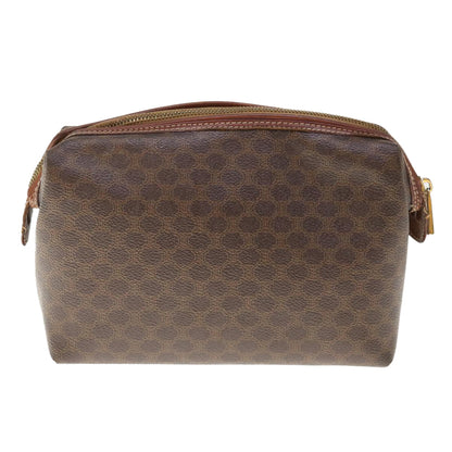 Luxury CELINE Macadam Canvas Pouch PVC Leather Brown  65907