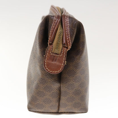 Luxury CELINE Macadam Canvas Pouch PVC Leather Brown  65907