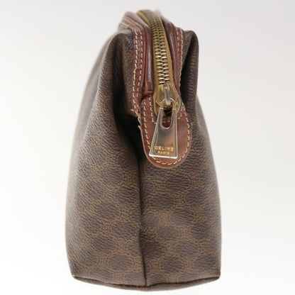 Luxury CELINE Macadam Canvas Pouch PVC Leather Brown  65907