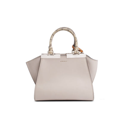 Fendi Grey Vitello Dolce Bi-Color Mini 3 Jours Tote
