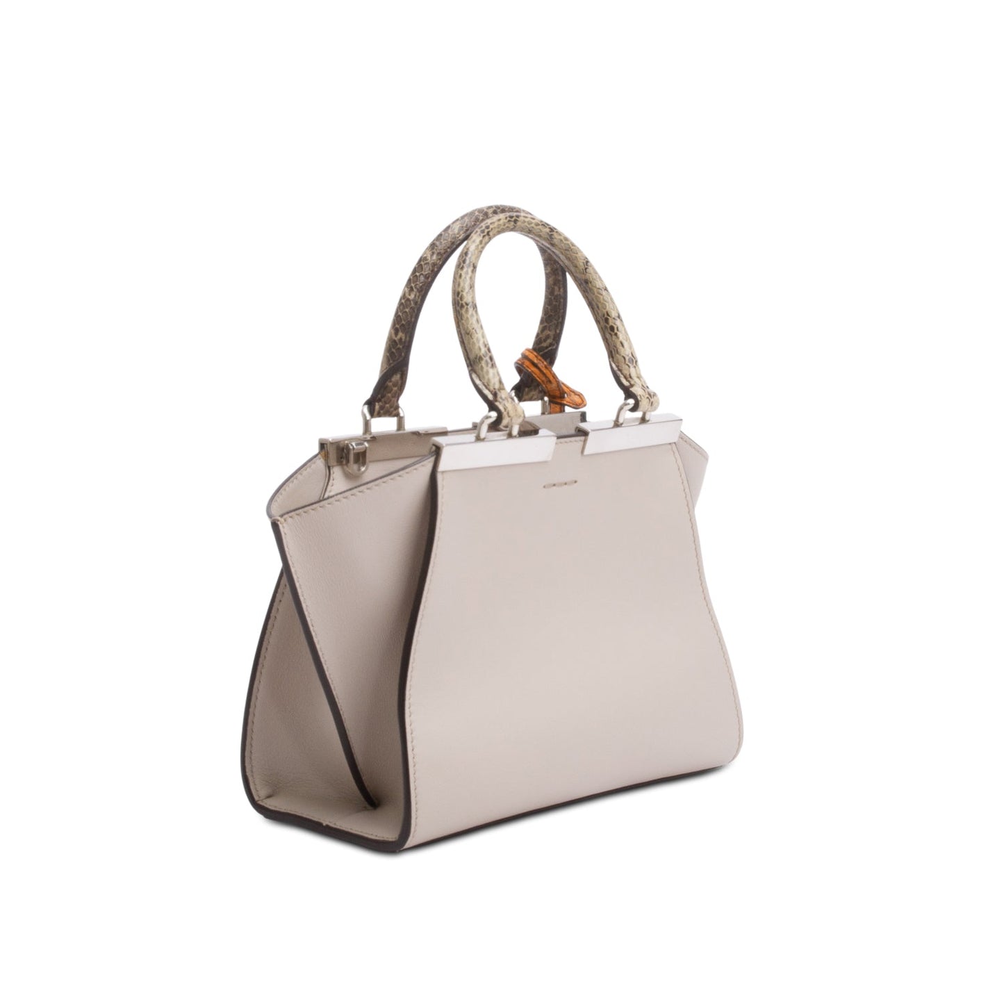 Fendi Grey Vitello Dolce Bi-Color Mini 3 Jours Tote