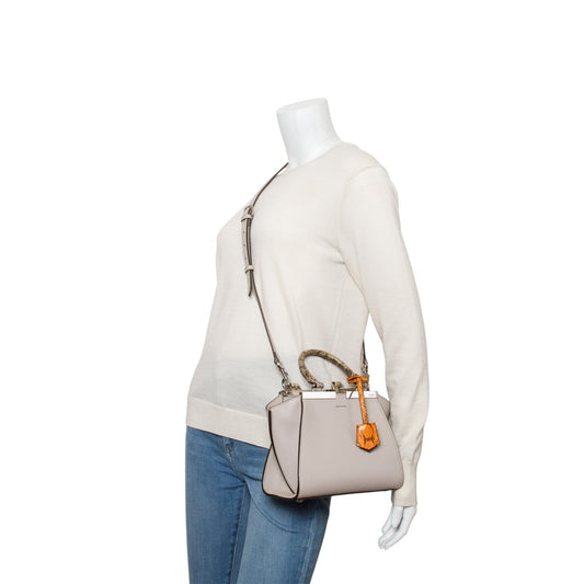 Fendi Grey Vitello Dolce Bi-Color Mini 3 Jours Tote