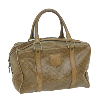 Luxury CELINE Macadam Canvas Boston Bag Beige  65912