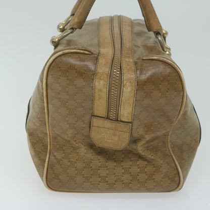 Luxury CELINE Macadam Canvas Boston Bag Beige  65912