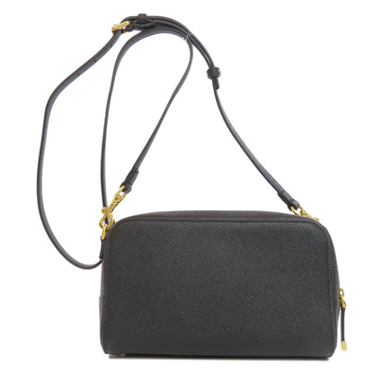 Christian Dior Shoulder Bag Calfskin black Karo double pouch Women