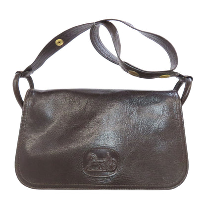 CELINE Shoulder Bag leather Brown Carriage Women