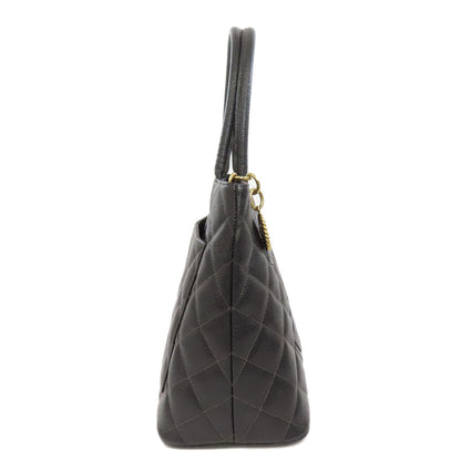 CHANEL Tote Bag Grained Calfskin Skin black Replica Tote Gold Metal