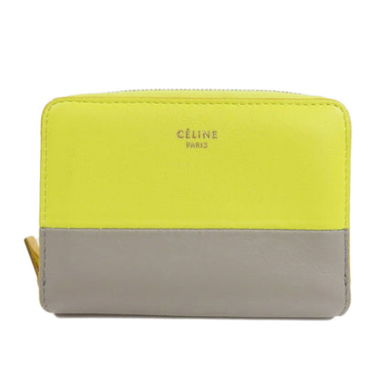 CELINE Coin case leather yellow logo Women