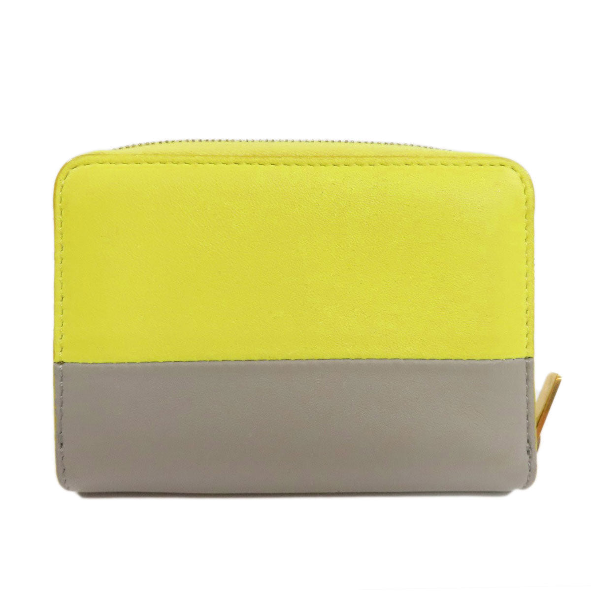 CELINE Coin case leather yellow logo Women
