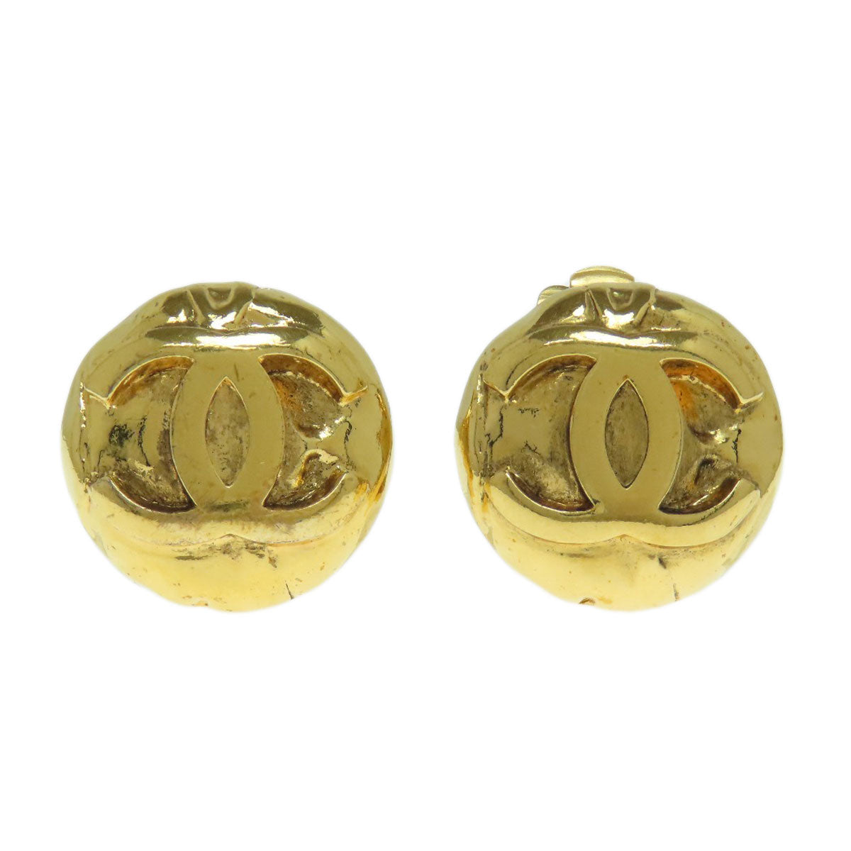 CHANEL Earring metallic gold COCO Mark