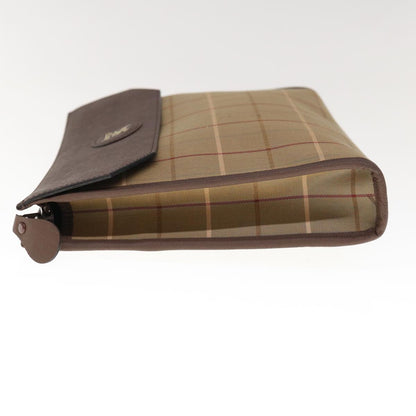 Luxury BurberrySs Nova Check Clutch Bag Canvas Brown Auth 65917