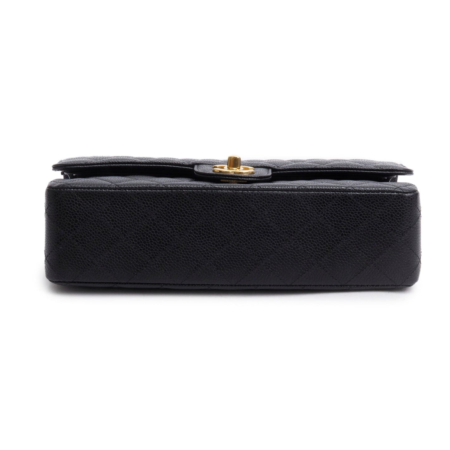 Chanel 2023 Black Quilted Caviar Leather Classic Medium Double Flap Bag