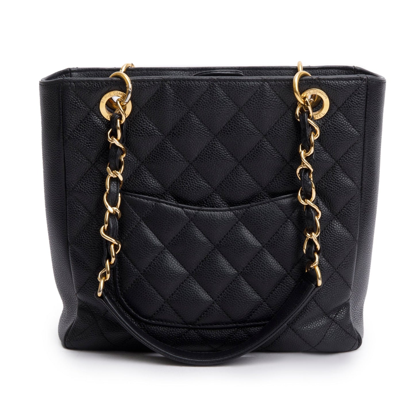 Chanel Black Caviar Quilted Petit Shopping Tote