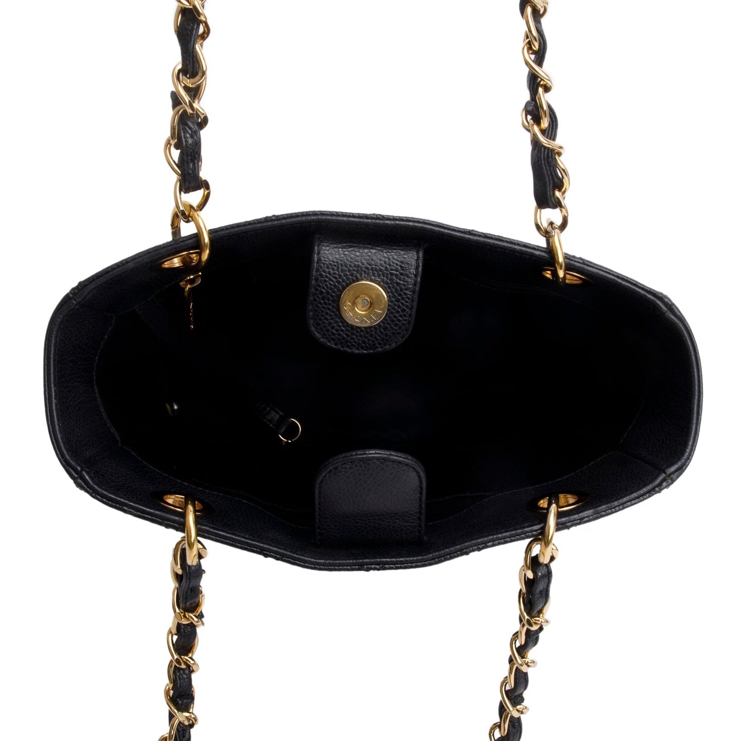 Chanel Black Caviar Quilted Petit Shopping Tote