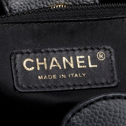 Chanel Black Caviar Quilted Petit Shopping Tote