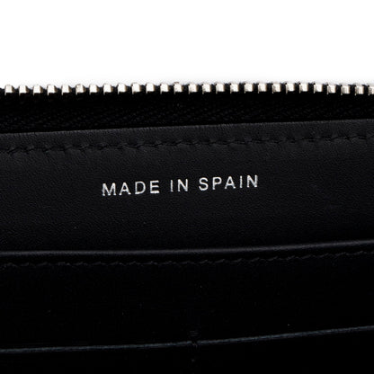 Chanel Black Patent Leather Calfskin Quilted Large Gusset Zip Around Wallet