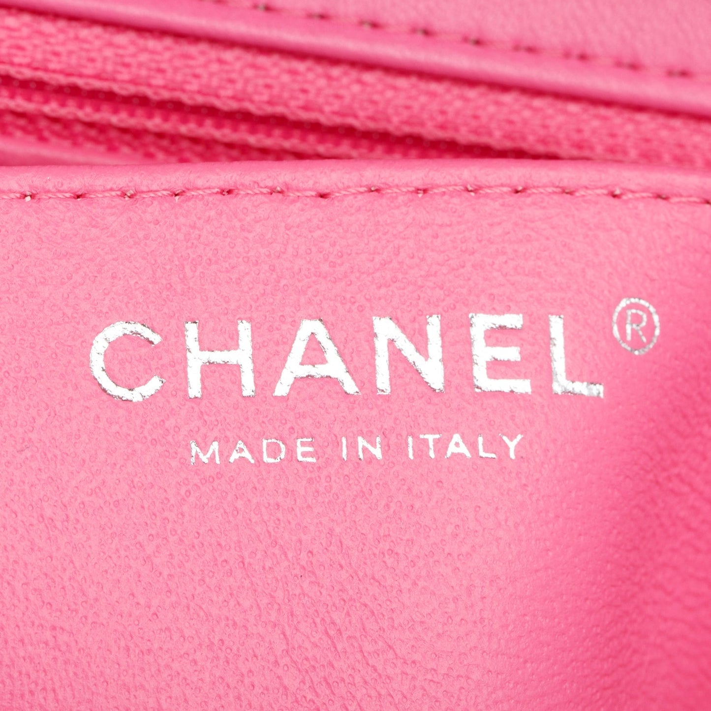 Chanel 2021 Pink Lambskin Quilted Mini Rectangular Flap Bag