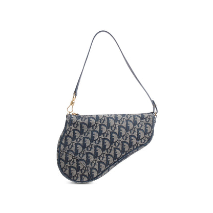 Christian Dior Navy Diorissimo Saddle Pochette