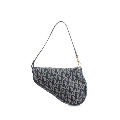 Christian Dior Navy Diorissimo Saddle Pochette