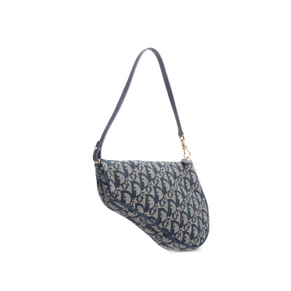 Christian Dior Navy Diorissimo Saddle Pochette