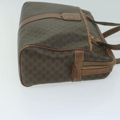 Luxury CELINE Macadam Canvas Shoulder Bag PVC Leather Brown  65957
