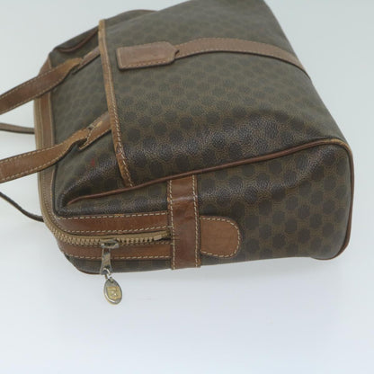 Luxury CELINE Macadam Canvas Shoulder Bag PVC Leather Brown  65957