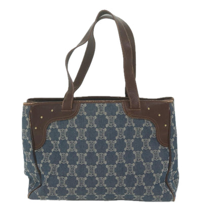 Luxury CELINE Paris Macadam Canvas Tote Bag Blue  65961