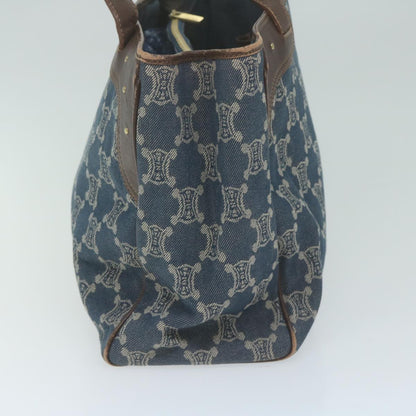 Luxury CELINE Paris Macadam Canvas Tote Bag Blue  65961