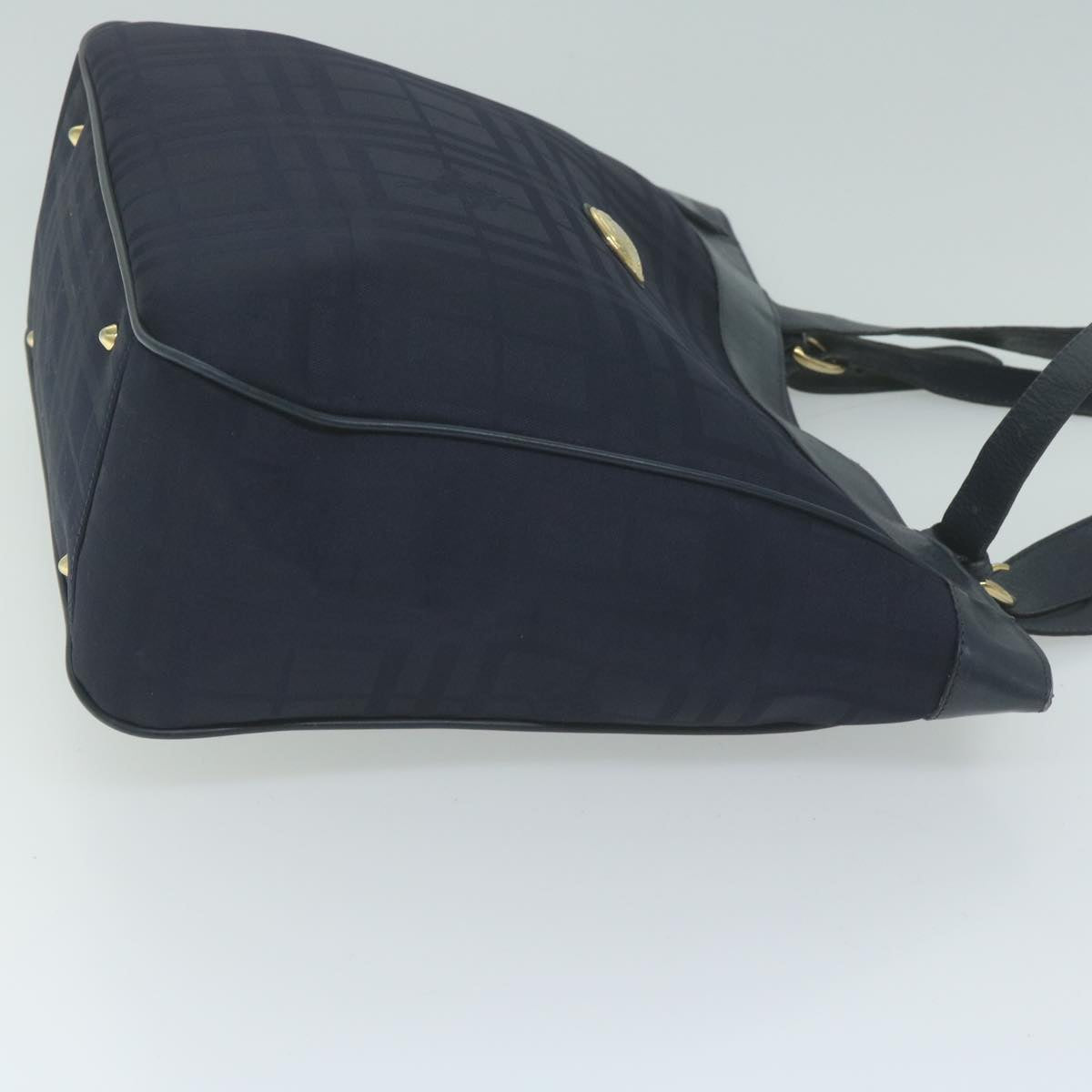 Luxury BurberrySs Nova Check Tote Bag Nylon Canvas Navy Auth 65964