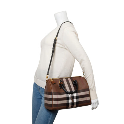 Burberry Brown Medium Check Bowling Bag