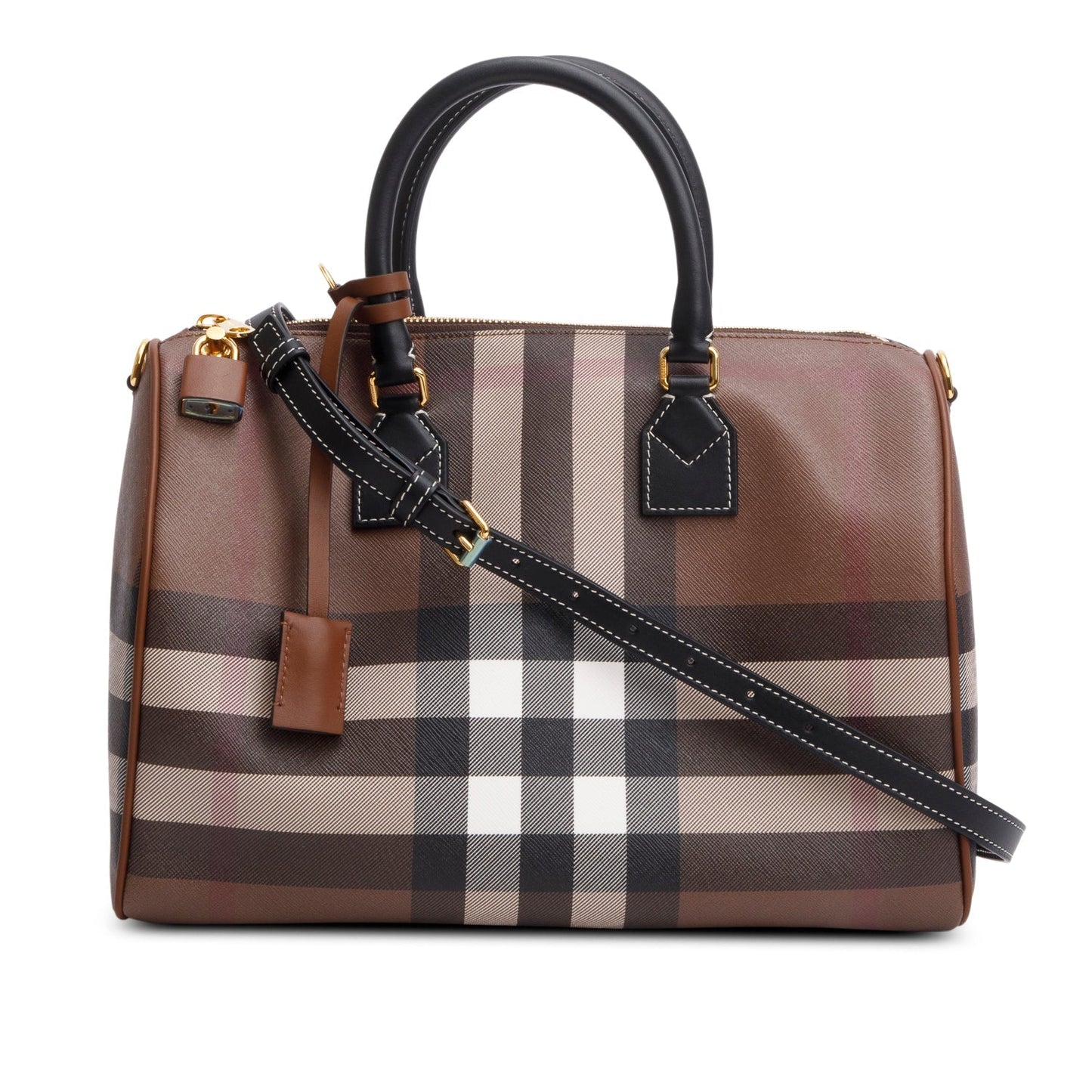 Burberry Brown Medium Check Bowling Bag