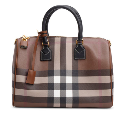 Burberry Brown Medium Check Bowling Bag