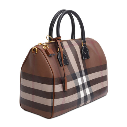 Burberry Brown Medium Check Bowling Bag