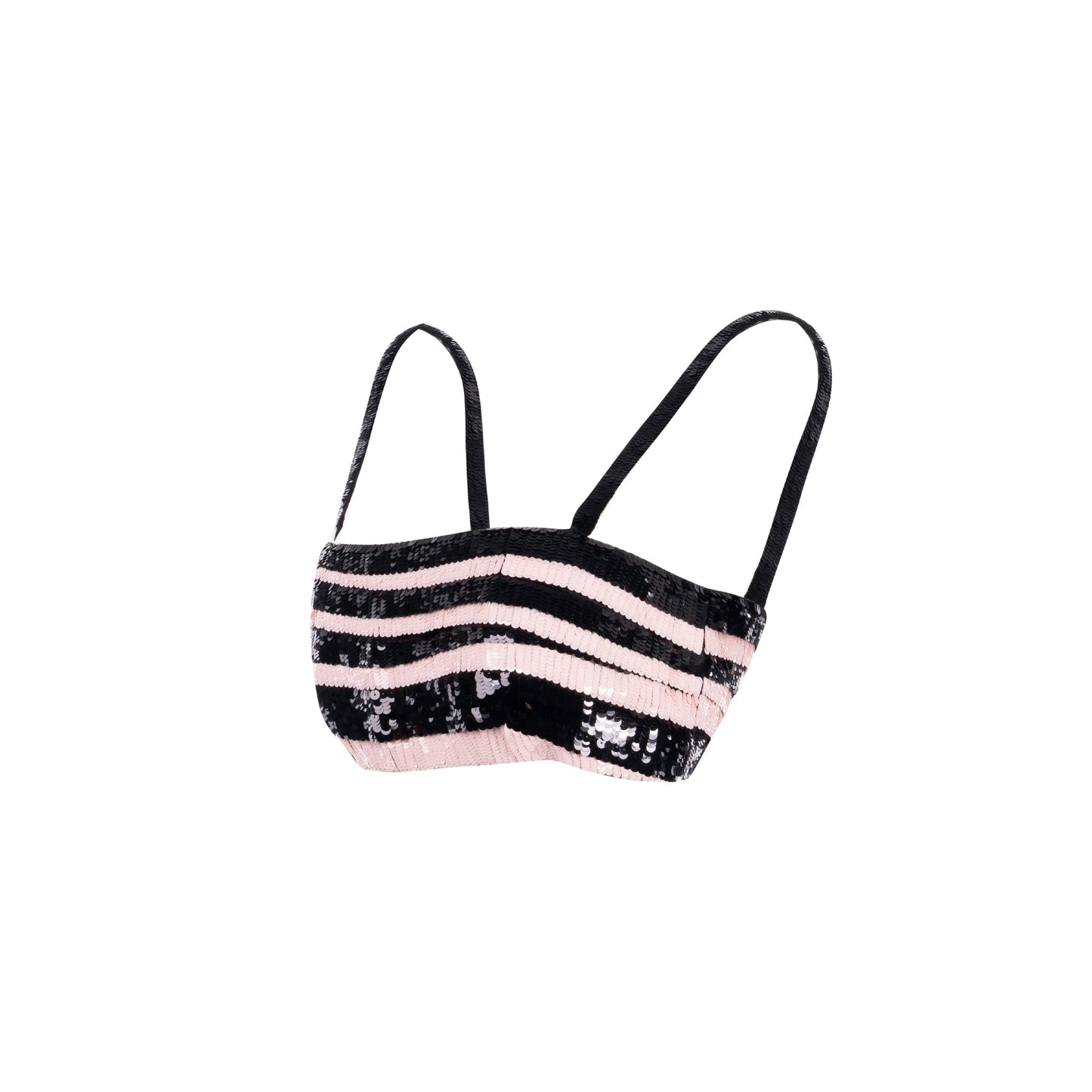 Chanel size 36 21C Sequins/Silk mini top black / pink