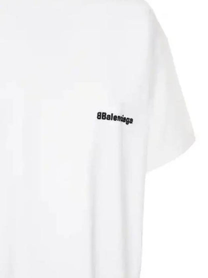 Luxury Balenciaga Trending 2025 Embroided Logo Short Sleeve T-Shirt White
