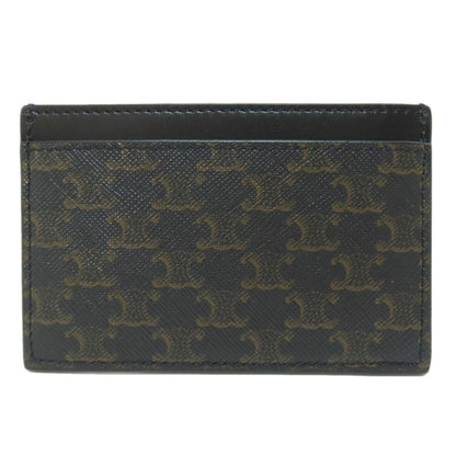 CELINE Card Case leather black Triomphe Women(Unisex)