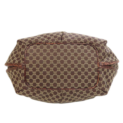 CELINE Tote Bag Nylon, Leather Brown Macadam Pattern Women
