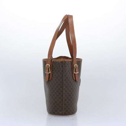Luxury CELINE Macadam Canvas Shoulder Bag PVC Leather Brown  66029