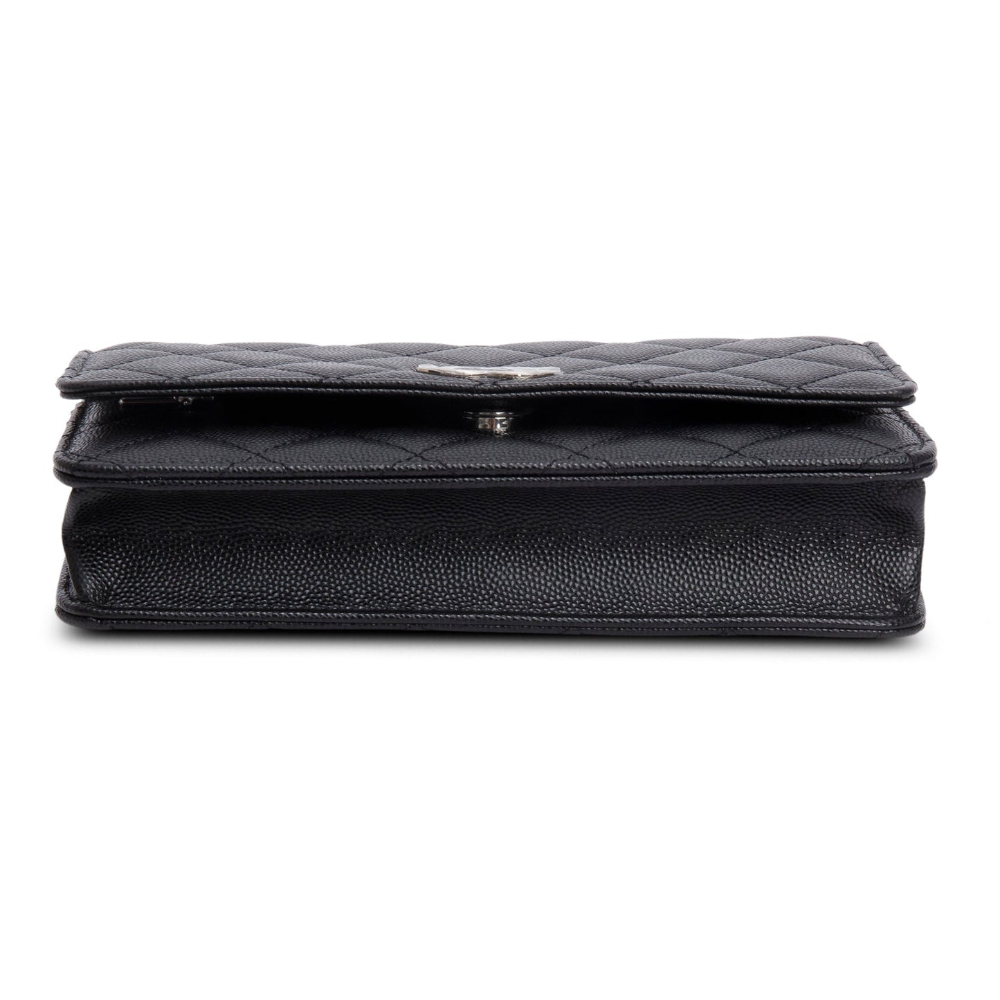 Chanel 2024 Black Quilted Caviar Leather Coco Chanel CC Wallet on Chain