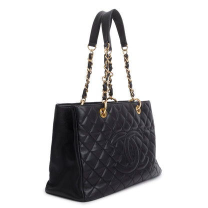 Chanel Black Caviar Quilted Grand Shopping Tote