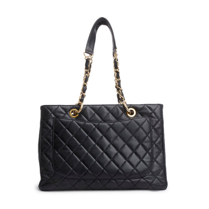 Chanel Black Caviar Quilted Grand Shopping Tote