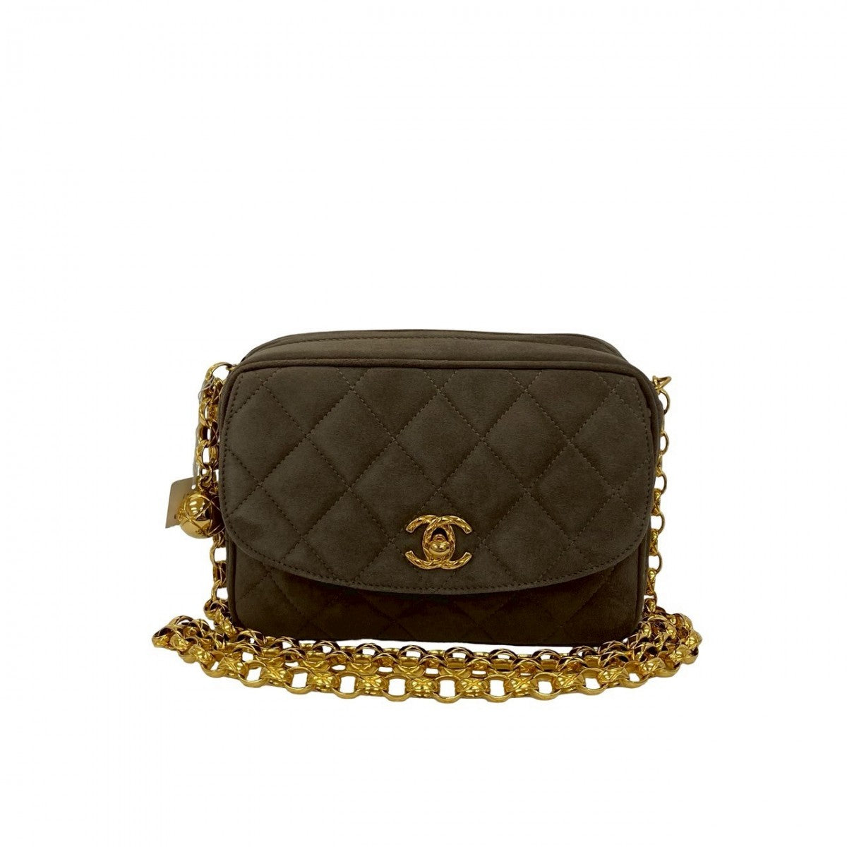 CHANEL Shoulder Bag Suede Brown Matrasse