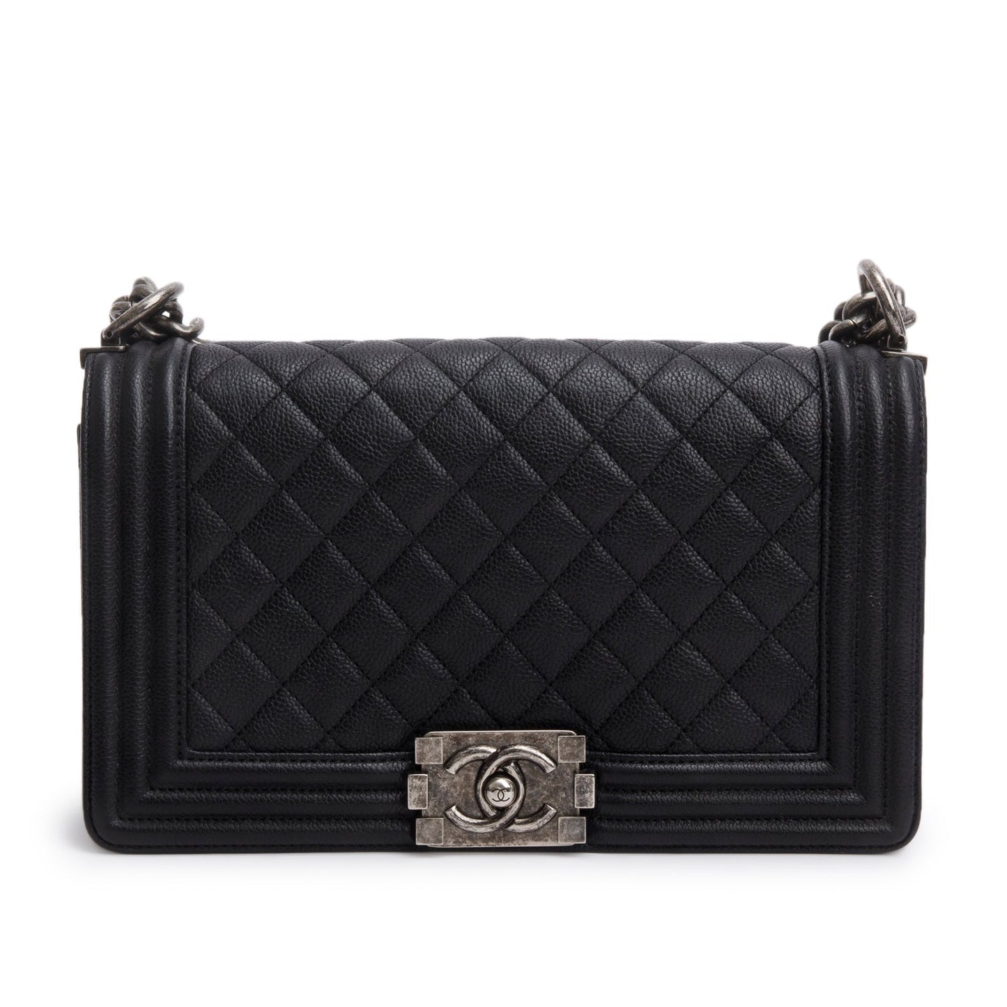 Chanel Black Caviar Quilted Medium Boy Flap Bag
