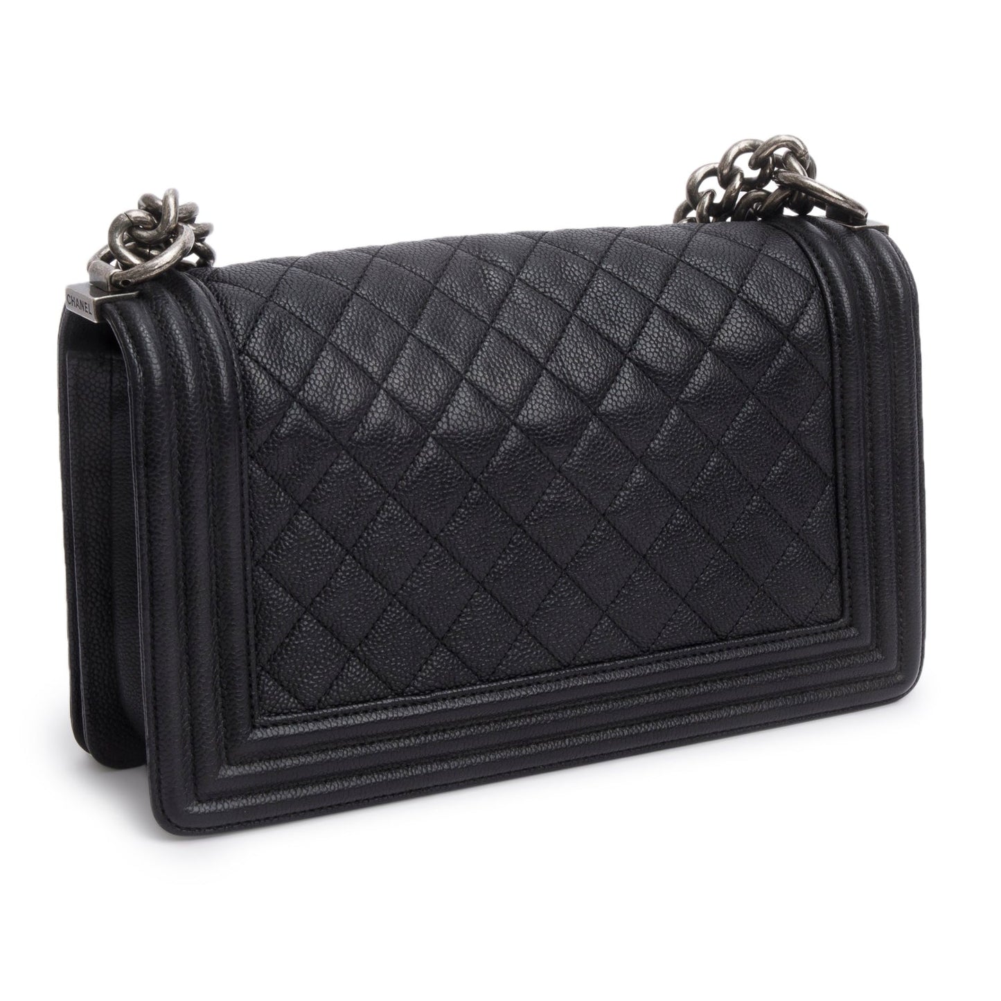 Chanel Black Caviar Quilted Medium Boy Flap Bag
